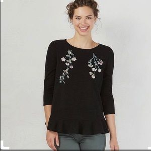 Lauren Conrad Black peplum sweater